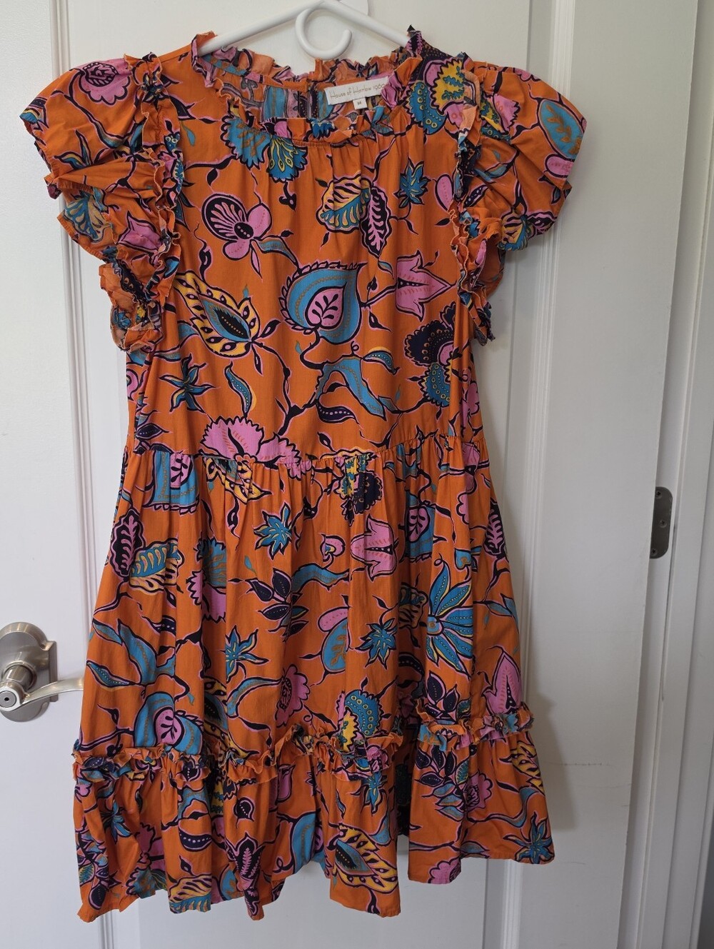 House Of Harlow 1960 Orange Floral Tiered Boho Mini Dress - Picture 2 of 11